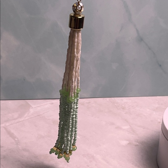 New York & Co Elegant Beaded Tassel Necklace - Picture 5 of 8